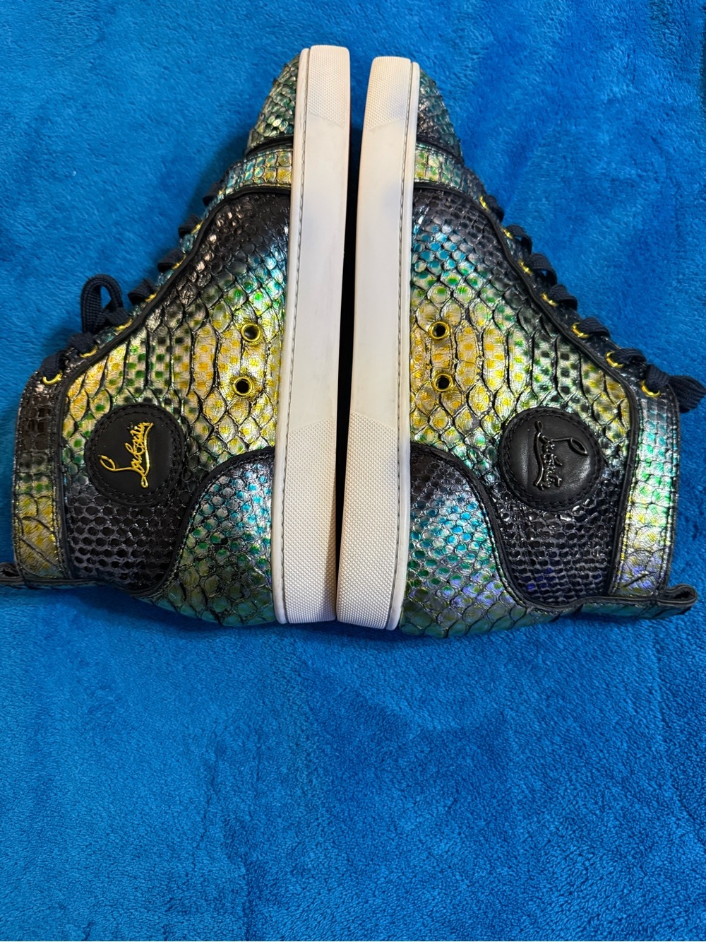 Christian Louboutin Aquarium Mimosa snakeskin sneaker In men’s size 8